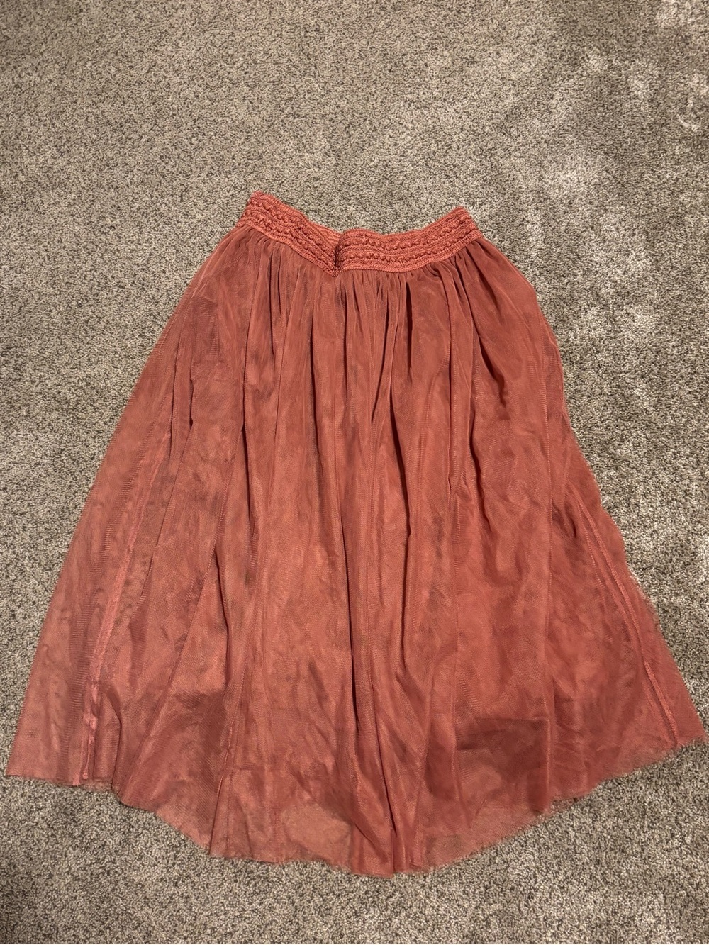 Active USA Rust Midi Skirt with Smocked Waist